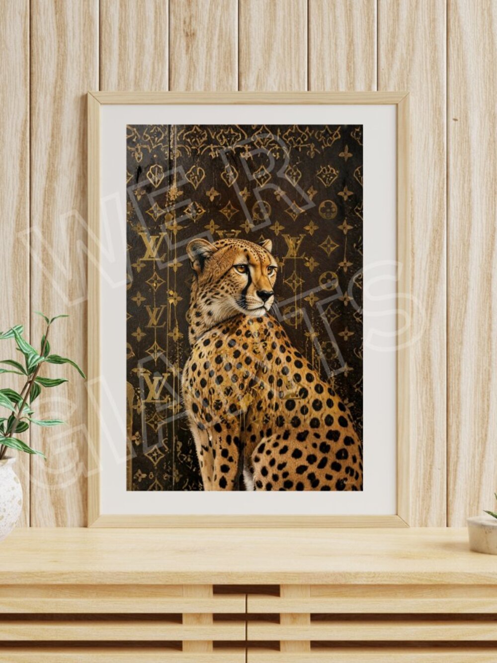 Luxury Louis Vuitton Cheetah 11x17 Art Print (Cheetah Print, LV, Luxury Art)
